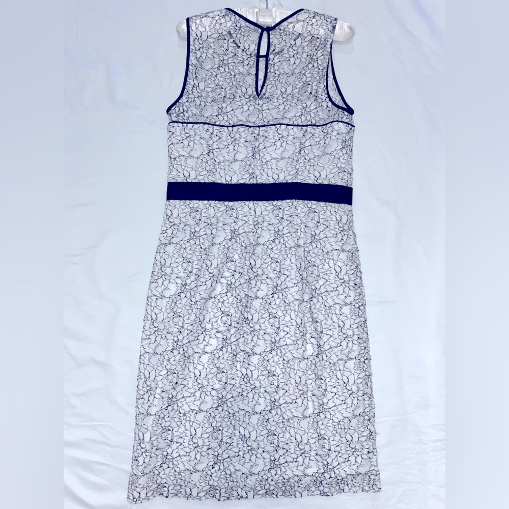 Banana Republic navy and white lace dress.